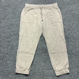 Calvin Klein Womens Capri Pants Size 8 Linen Blend Pull On Stretch Mid Rise